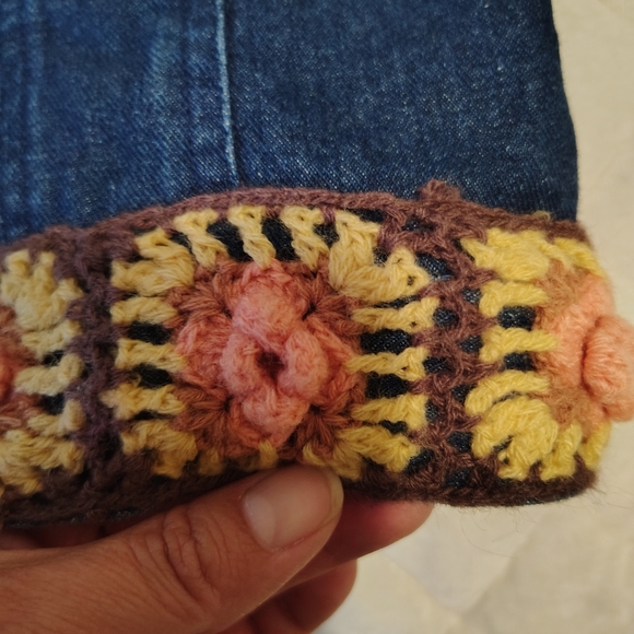 Kids Denim Jacket with Floral Embroidery - Picture 5 of 6